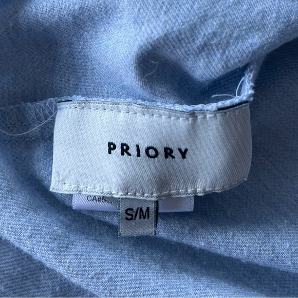 🇨🇦 Priory Flax Cotton Sleeveless Top S/M Light Blue - Picture 5 of 12